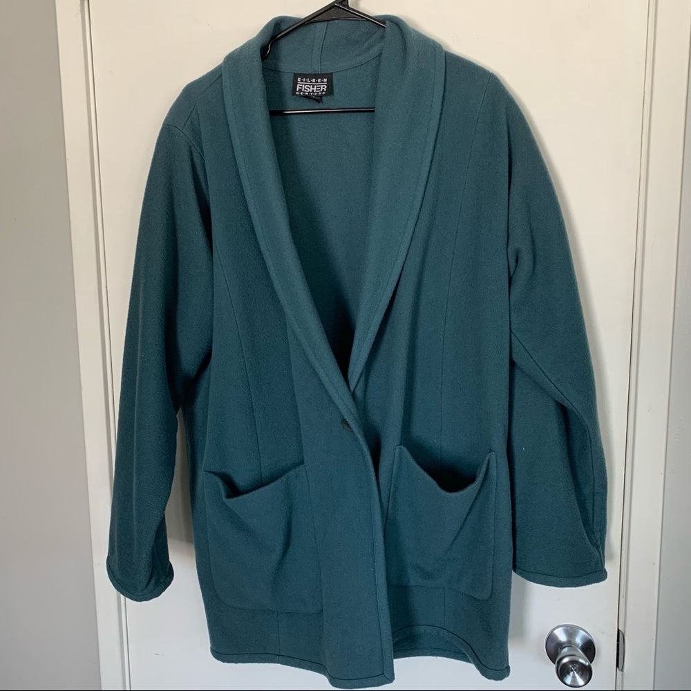 Eileen Fisher vintage wool coat kimono XL